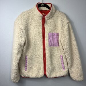 Target x Lego Women’s Sherpa Jacket Size Small Full Zip Contrast Pink Pocket
